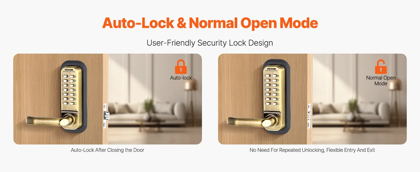 VEVOR Mechanical Keyless Entry Door Lock Oil Rubbed Bronze feature 3