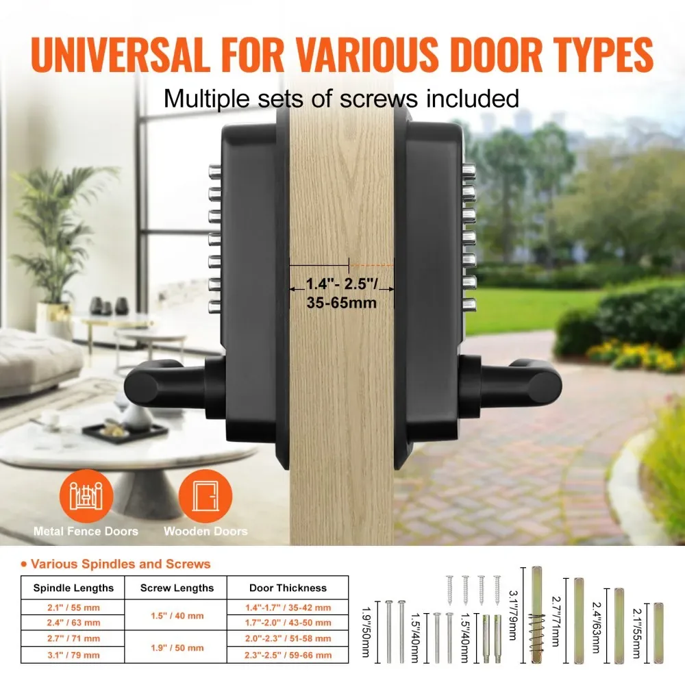 VEVOR Mechanical Keyless Entry Door Lock Black Handle Double product image 4