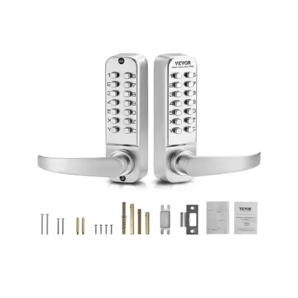 VEVOR Mechanical Keyless Entry Door Lock Silver Handle Doubl product image 1