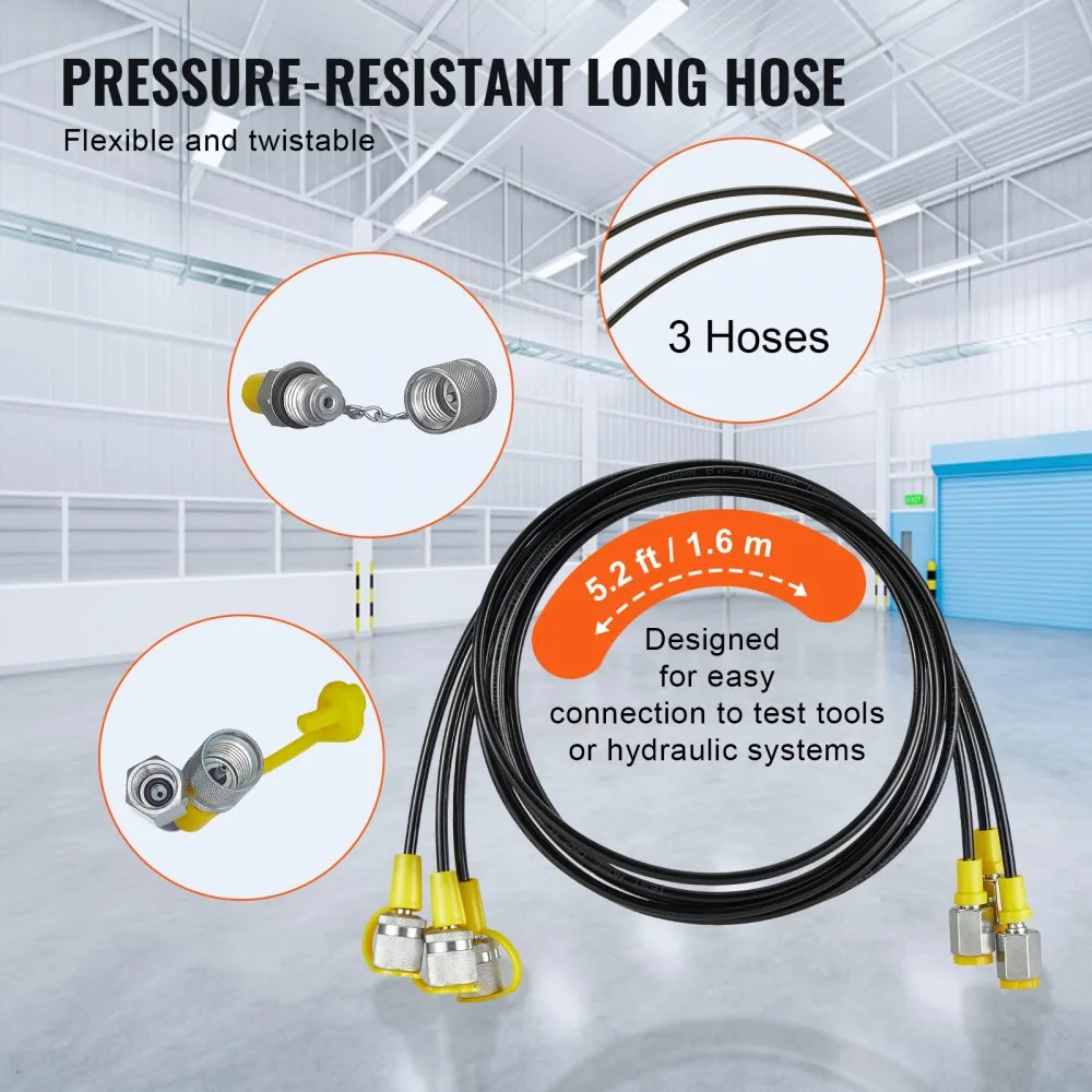VEVOR Hydraulic Pressure Test Kit 3 Heads 9 PCS product image 5