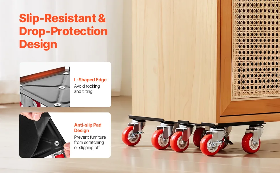 VEVOR Furniture Dolly 6.5*6.9inch 5 Wheels feature 2