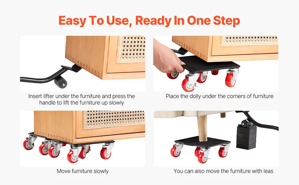 VEVOR Furniture Dolly 7.87*7.87inch 5 Wheels feature 3