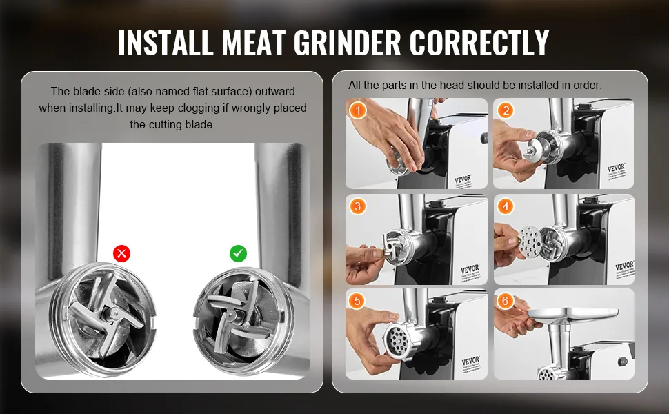 VEVOR Meat Grinder Plastic 3 Accessories feature 1