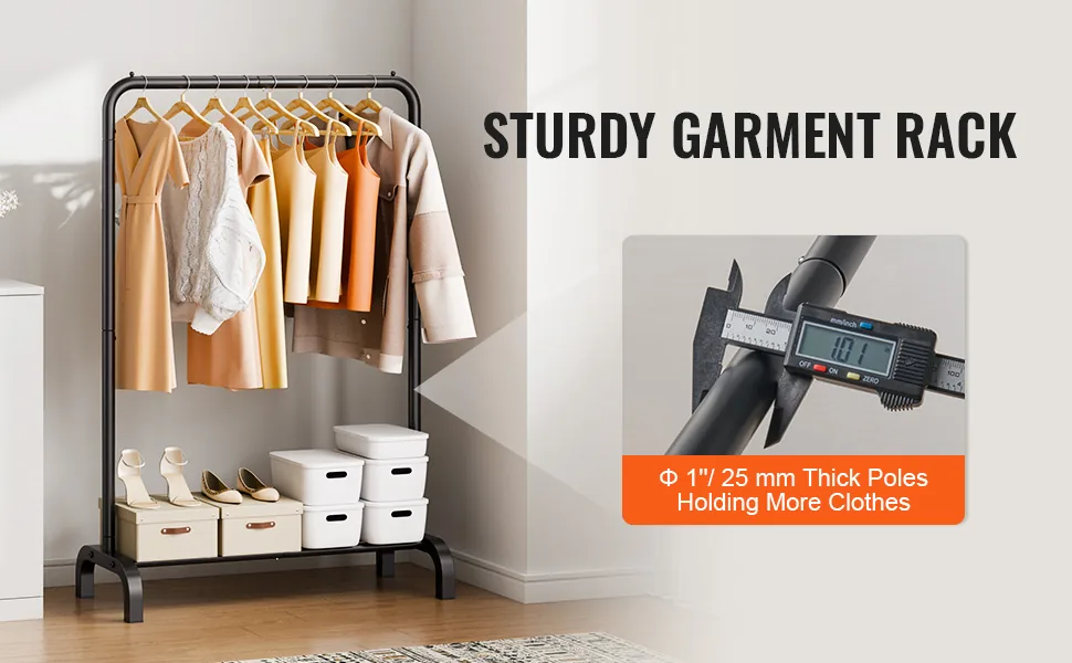 VEVOR Clothes Rack 1 hanging and 1 layer 39.8 inch feature 3