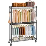 VEVOR Heavy Duty Clothes Rack 2 hanging and 3 layers 45.7 in product image 1