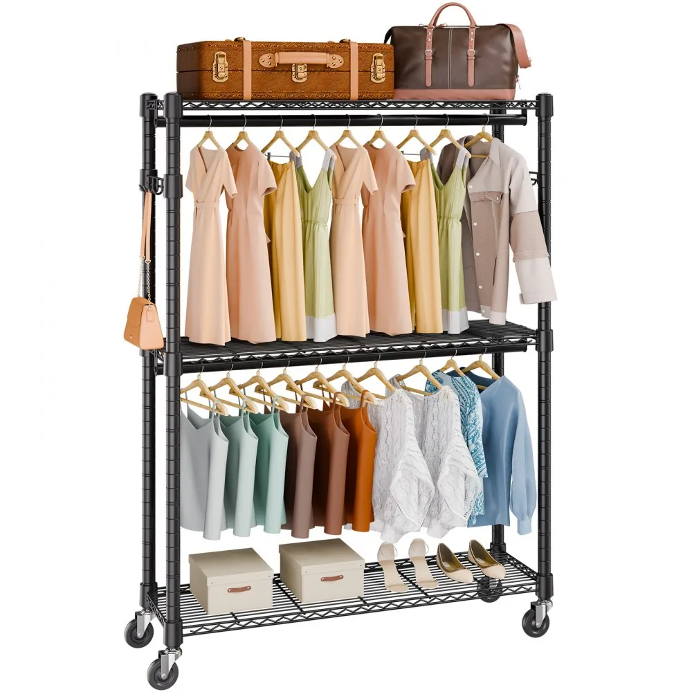 VEVOR Heavy Duty Clothes Rack 2 hanging and 3 layers 45.7 in product image 1