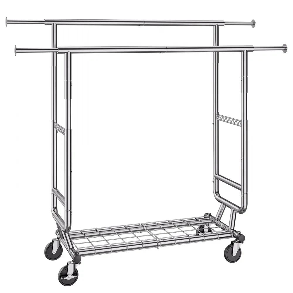 VEVOR Heavy Duty Clothes Rack 2 hanging and 1 layer 50.5-75. product image 9