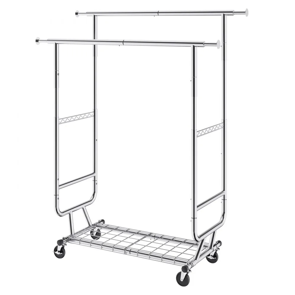 VEVOR Heavy Duty Clothes Rack 2 hanging and 1 layer 50.5-75. product image 12