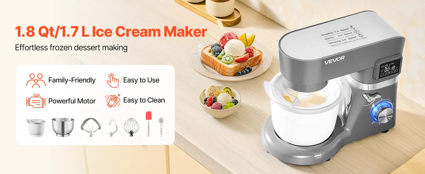 VEVOR Ice Cream Maker 1.8 qt overview