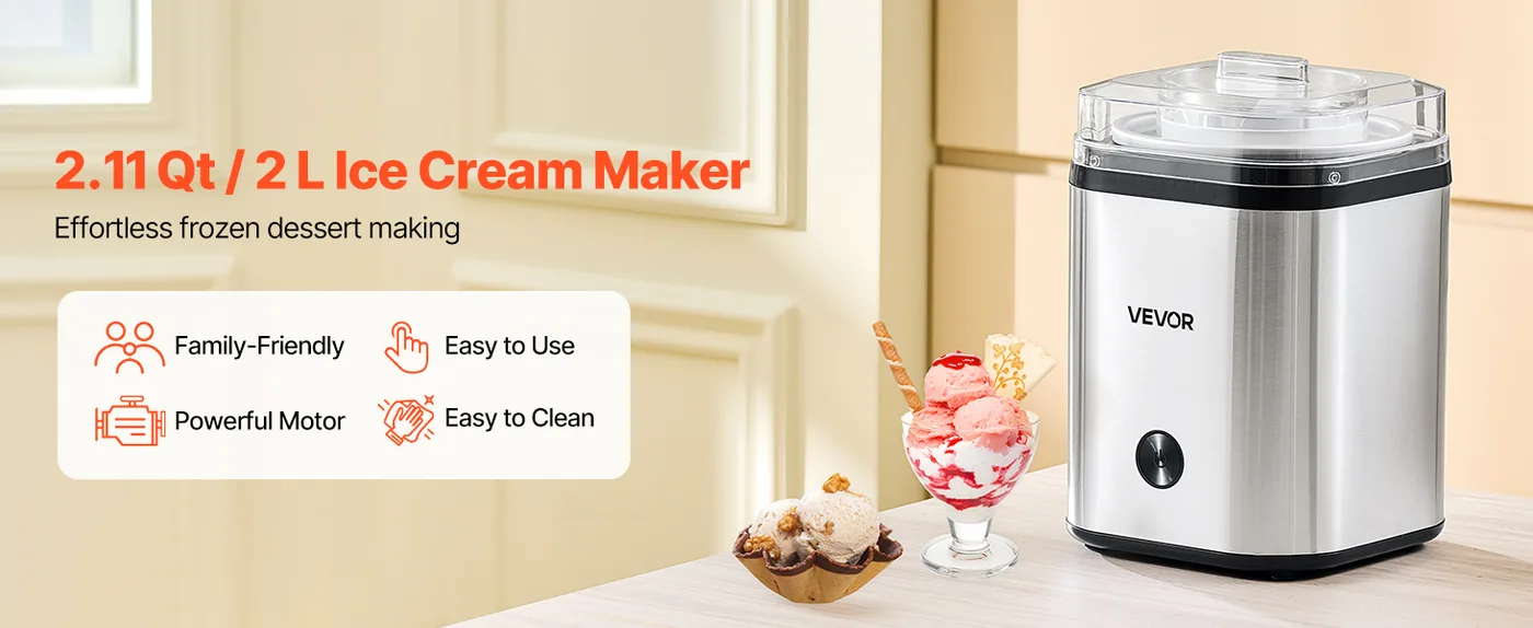 VEVOR Ice Cream Maker 2 qt overview