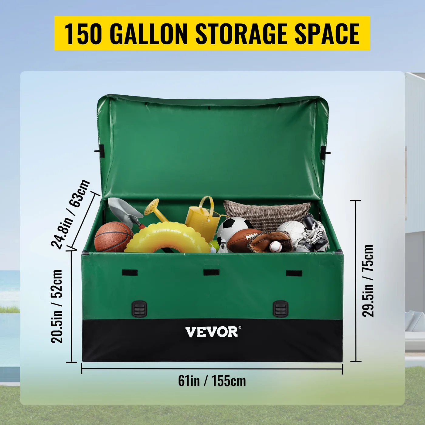 VEOVR Outdoor Storage Box 150 Gallons feature 2