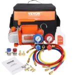VEVOR 1/5 HP 3.5 CFM AC Vacuum Pump and Gauge Set Single Sta product image 1