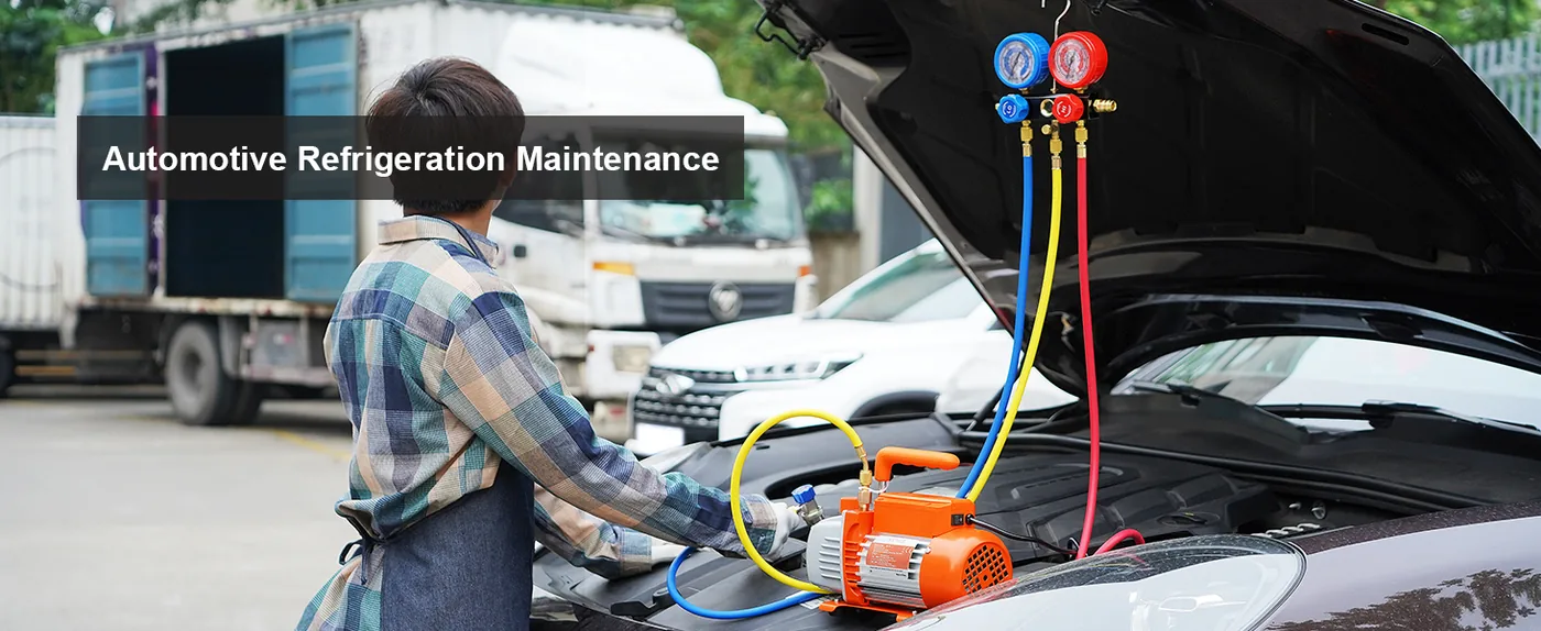 VEVOR 1/5 HP 3.5 CFM AC Vacuum Pump and Gauge Set Single Sta Air-condition Maintenance