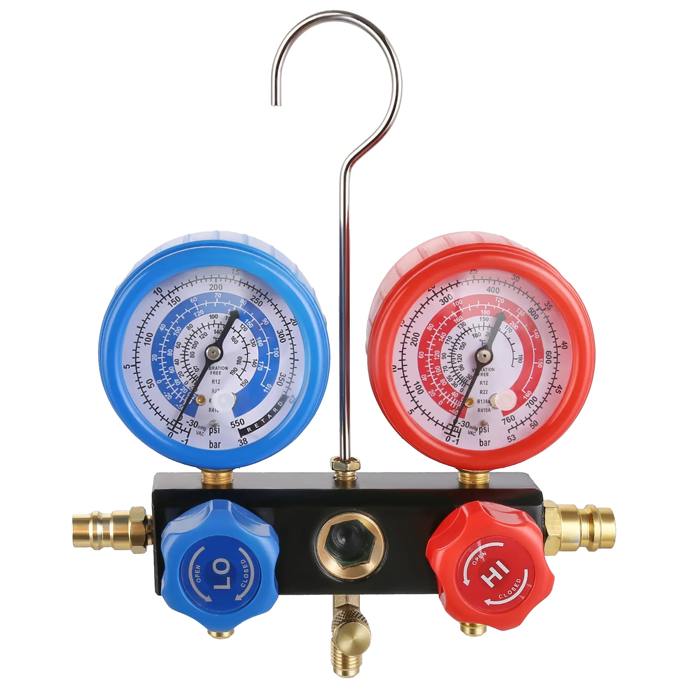VEVOR 1/5 HP 3.5 CFM AC Vacuum Pump and Gauge Set Single Sta Manifold Gauge
