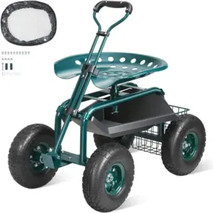 VEVOR Garden Cart Rolling Workseat with Wheels Chair Style w product image 1
