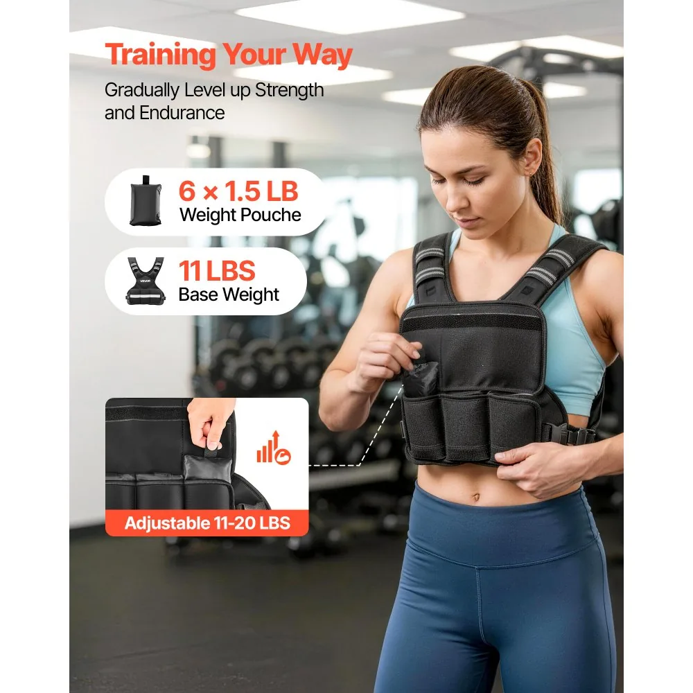 VEVOR Adjustable Weighted Vest 20 lbs Yes product image 2