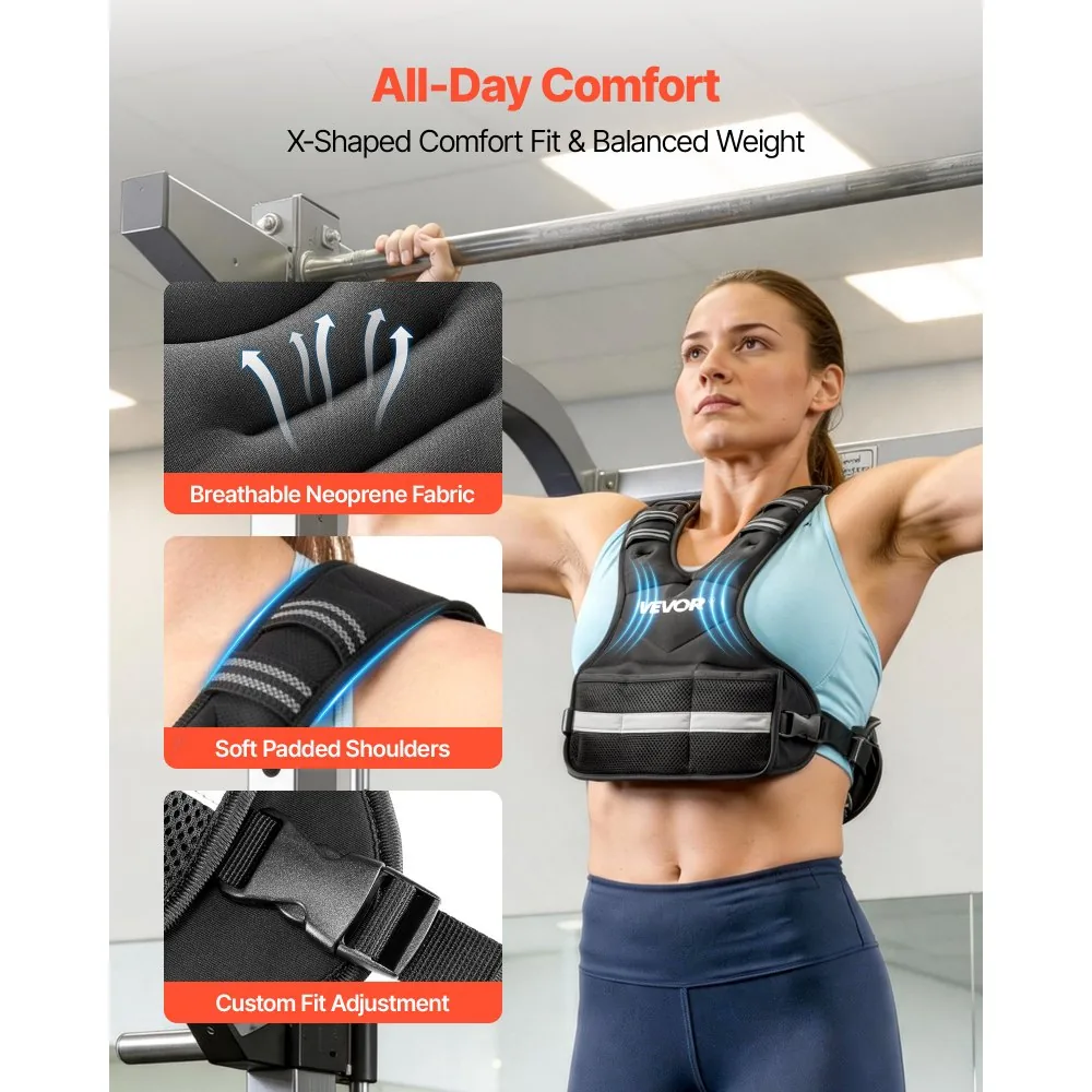 VEVOR Adjustable Weighted Vest 20 lbs Yes product image 3