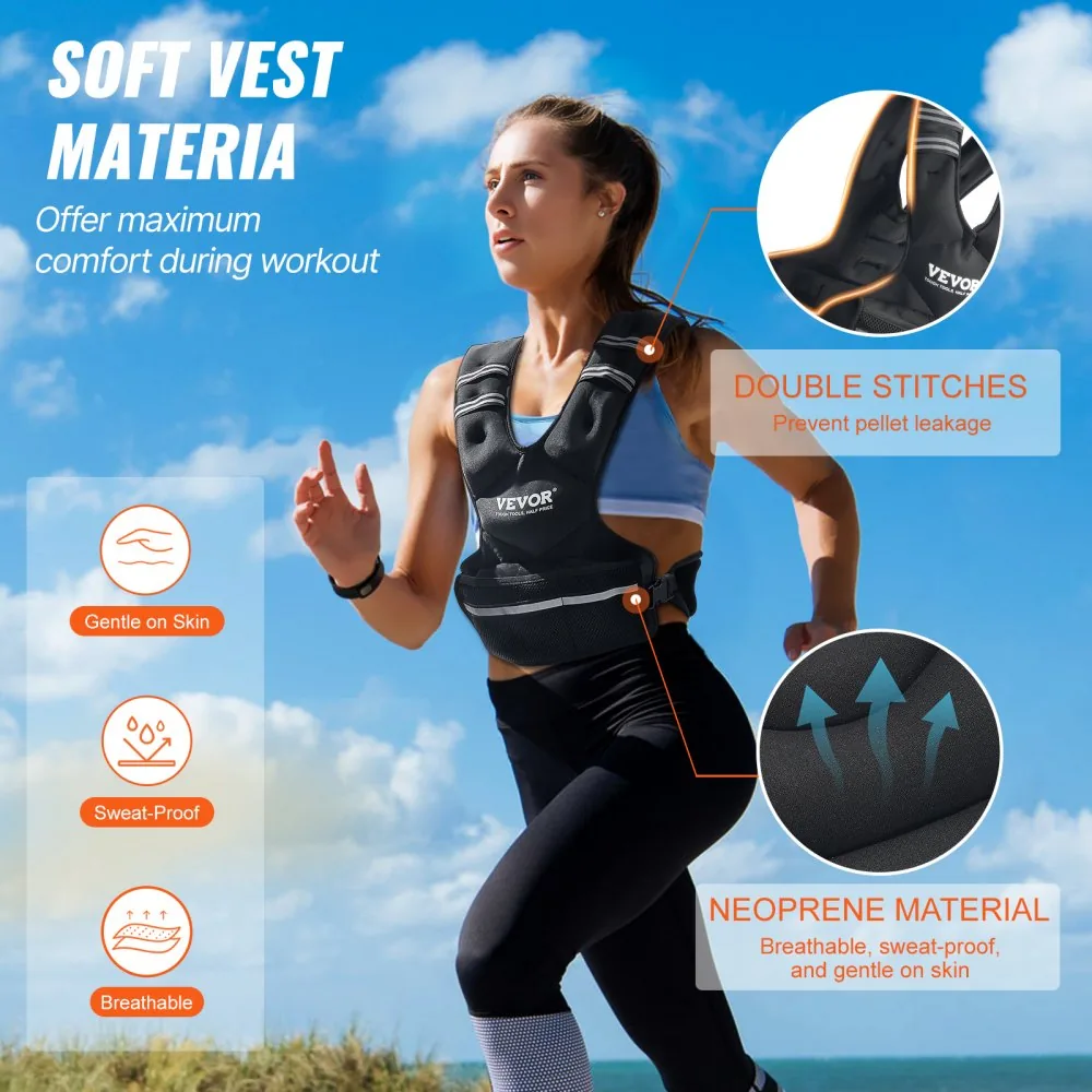 VEVOR Adjustable Weighted Vest 32 lbs Yes product image 3
