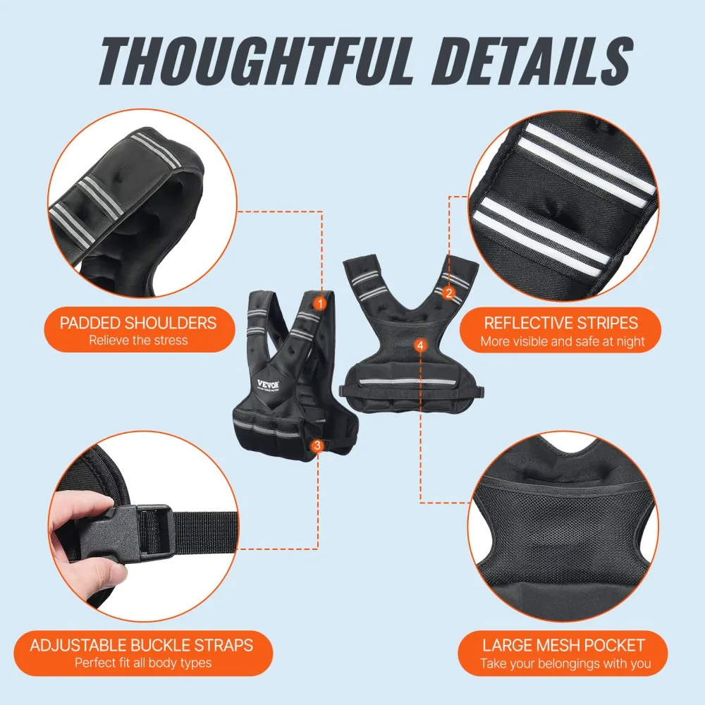 VEVOR Adjustable Weighted Vest 32 lbs Yes product image 5