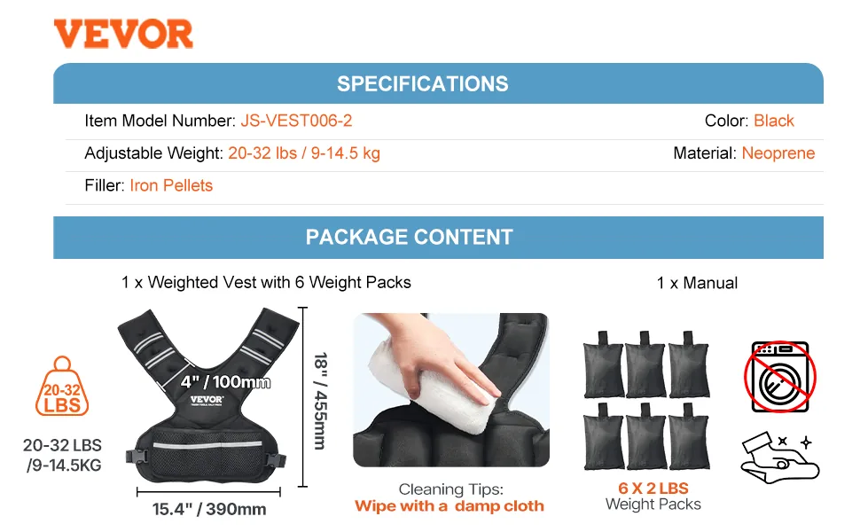VEVOR Adjustable Weighted Vest 32 lbs Yes feature 5