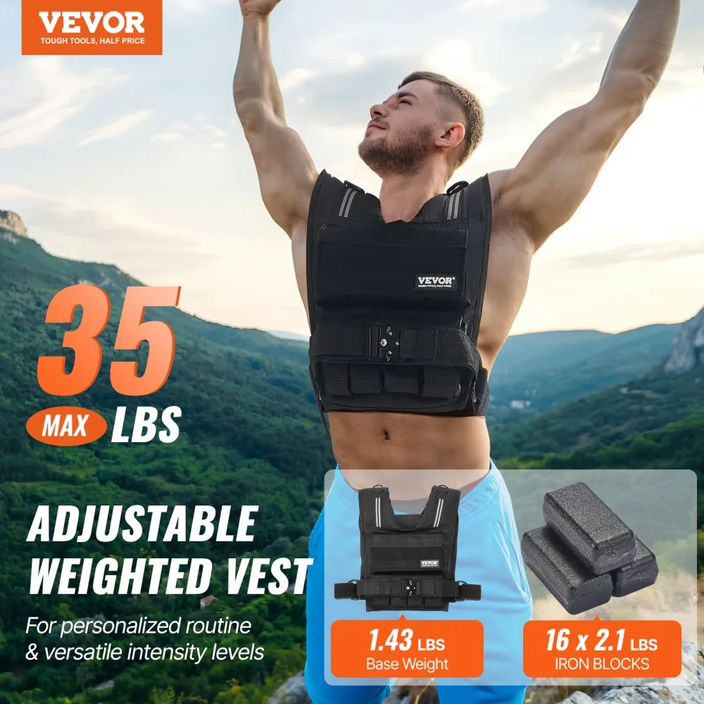 VEVOR Adjustable Weighted Vest 35 lbs Yes product image 2