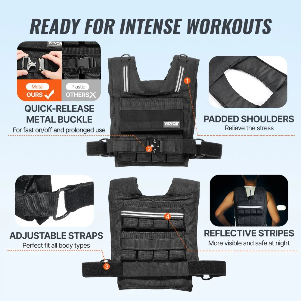 VEVOR Adjustable Weighted Vest 35 lbs Yes product image 5