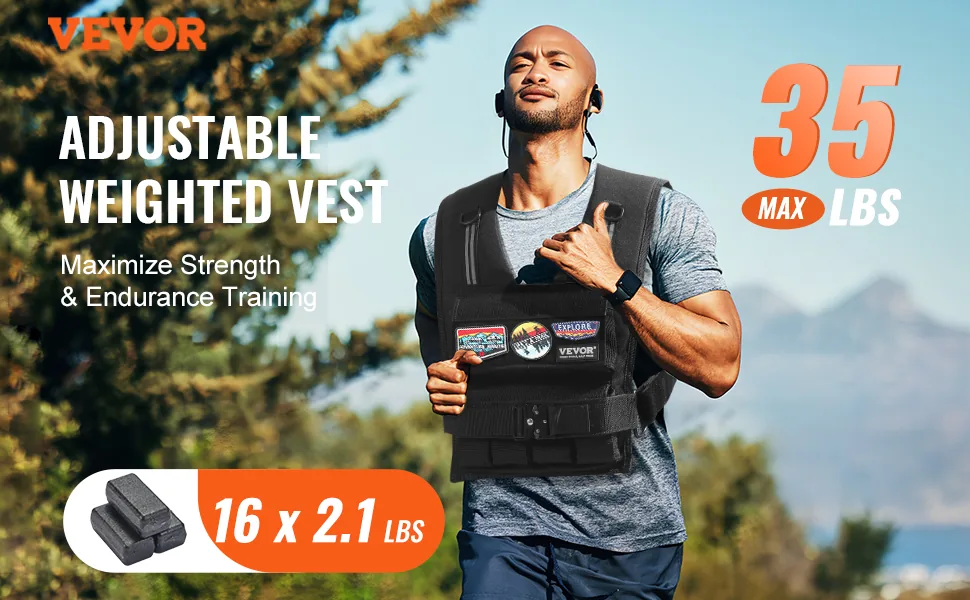 VEVOR Adjustable Weighted Vest 35 lbs Yes overview