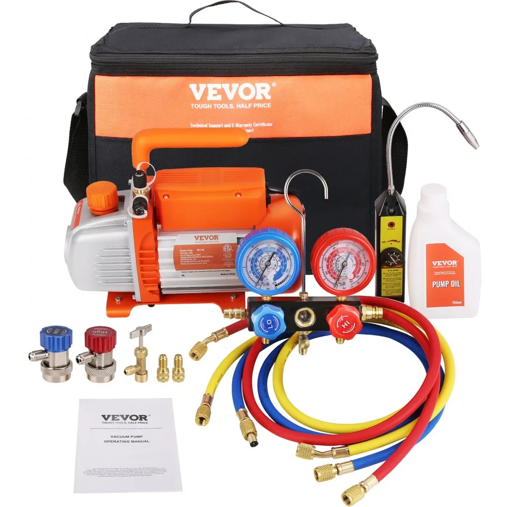 VEVOR 1/4 HP 4.5 CFM AC Vacuum Pump and Gauge Set Single Sta product image 12