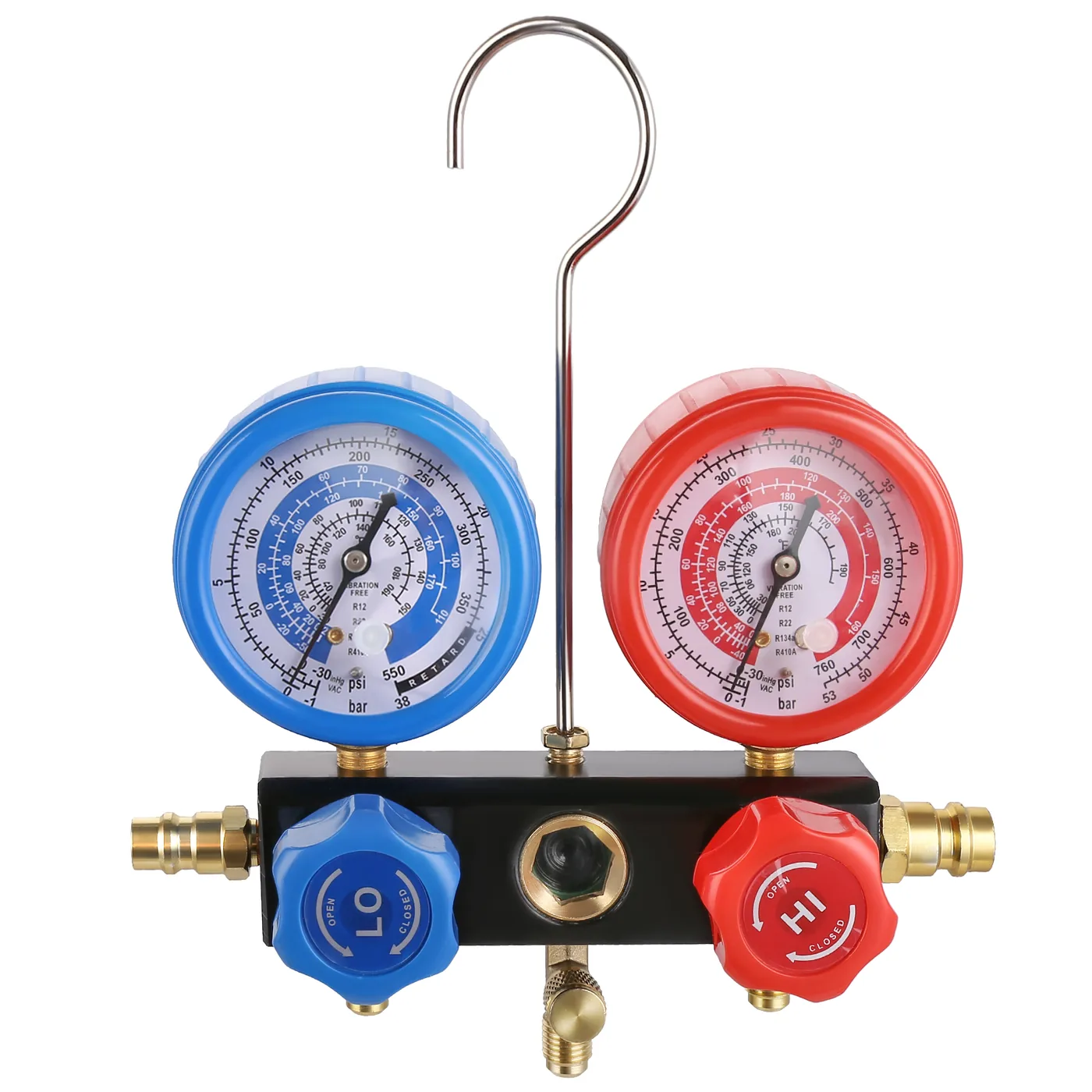 VEVOR 1/4 HP 4.5 CFM AC Vacuum Pump and Gauge Set Single Sta Manifold Gauge