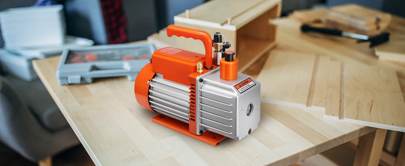 VEVOR 1/2 HP 2 Stage Rotary Vane Vacuum Pump Two-Stage Pro Wood Stabilization