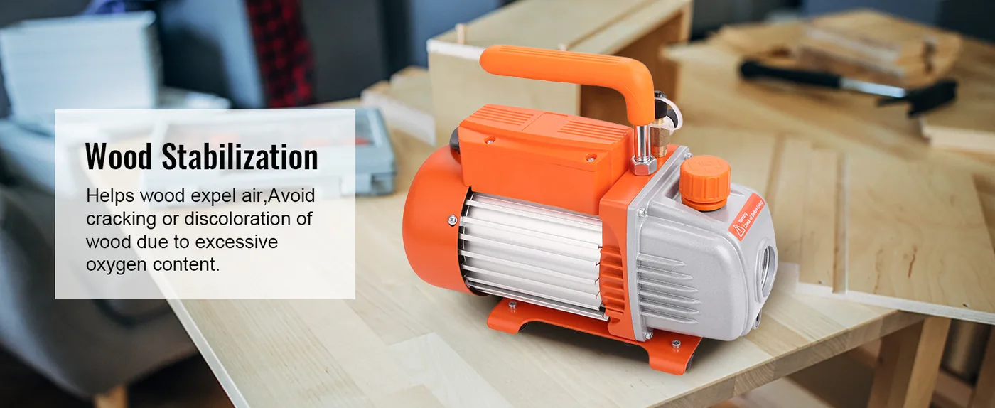VEVOR 1/5 HP Single Stage Vacuum Pump Single-Stage Pro 3.5 C Wood Stabilization