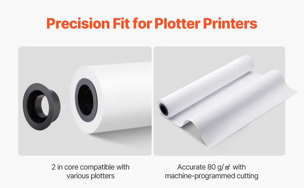 VEVOR Wide Format Paper 6 Rolls 24 inch feature 1