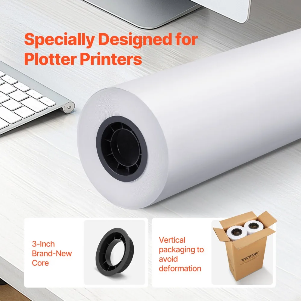 VEVOR Wide Format Paper 2 Rolls 24 inch product image 2