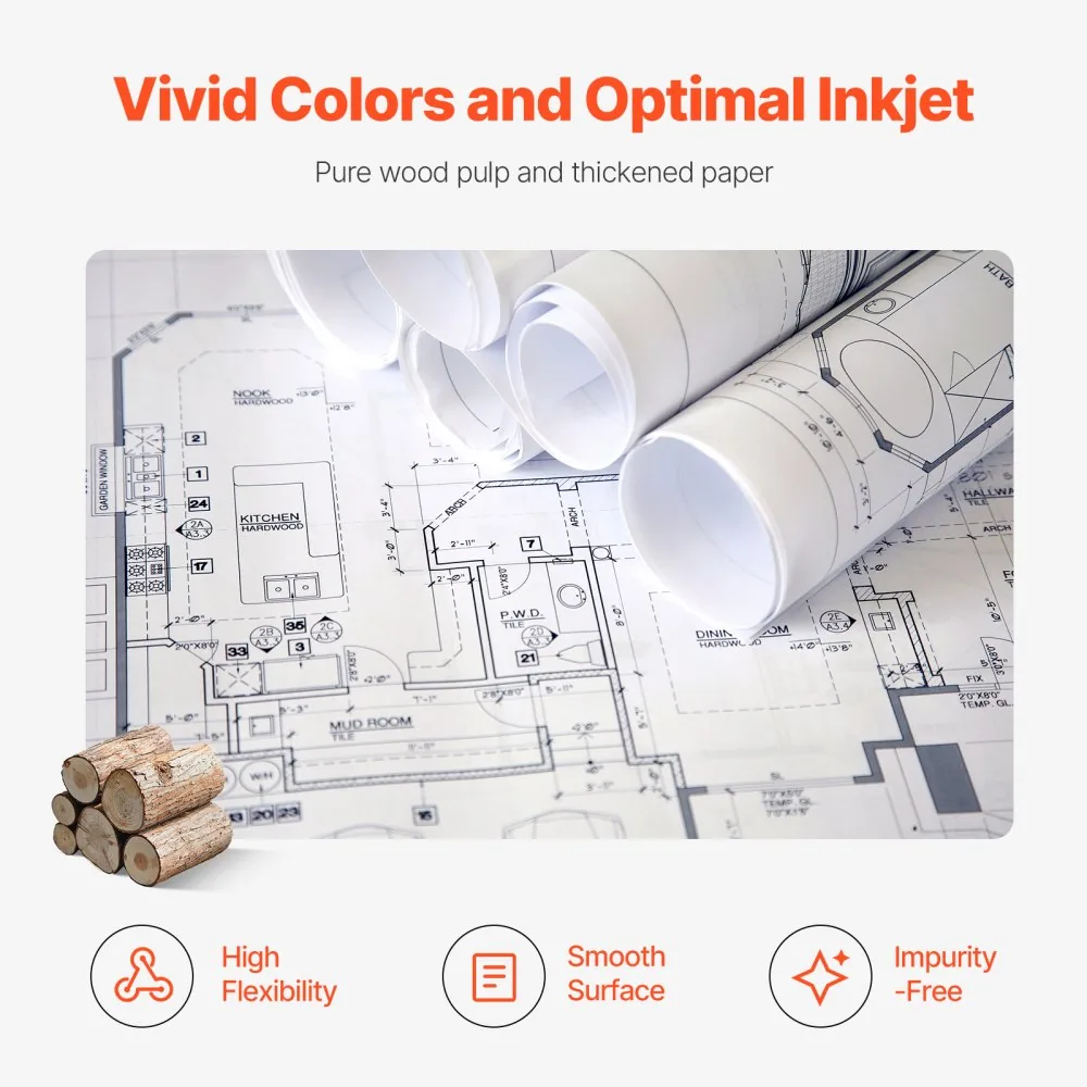 VEVOR Wide Format Paper 2 Rolls 24 inch product image 5