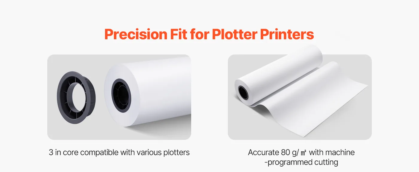 VEVOR Wide Format Paper 2 Rolls 24 inch feature 1