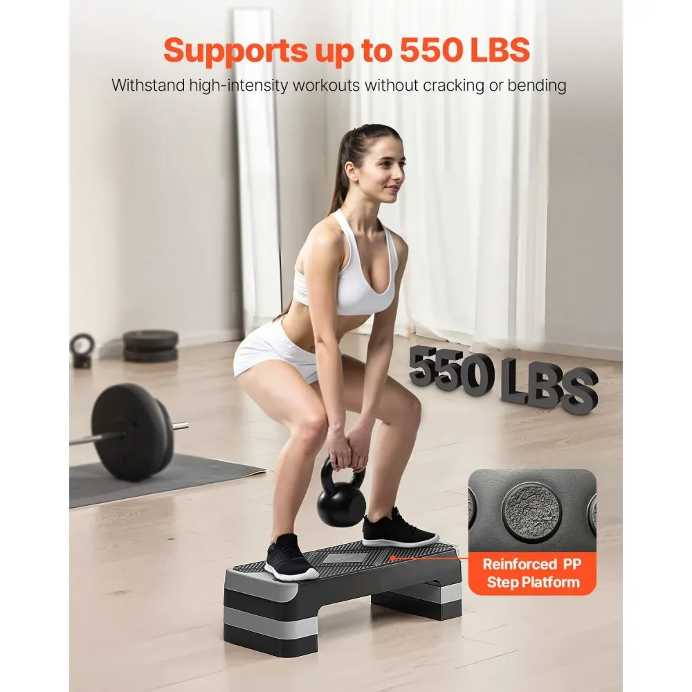 VEVOR Aerobic Exercise Step Platform Gray product image 2