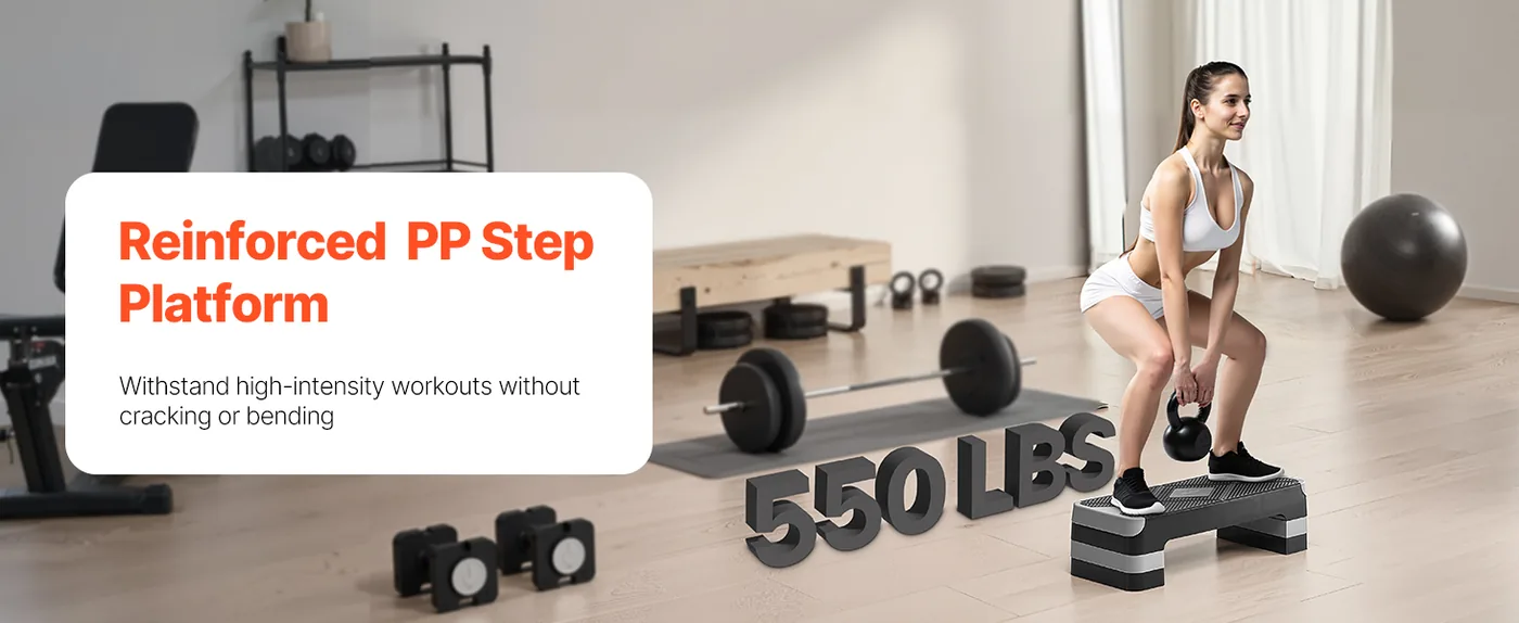 VEVOR Aerobic Exercise Step Platform Gray feature 1