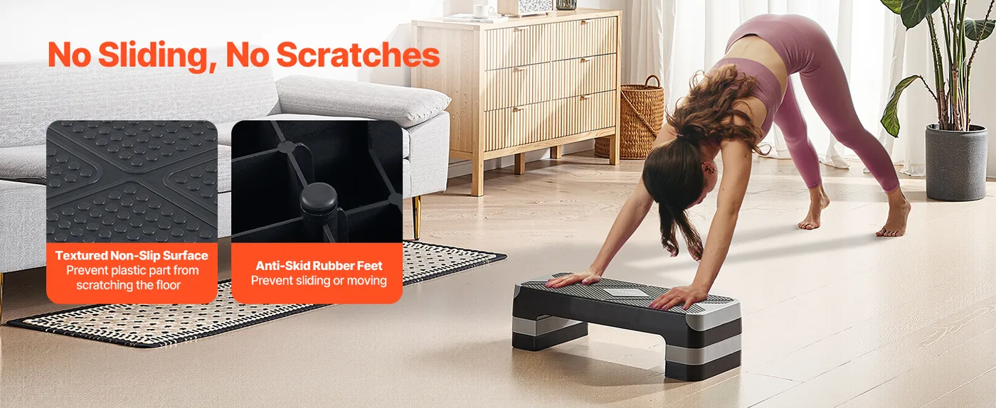 VEVOR Aerobic Exercise Step Platform Gray feature 2