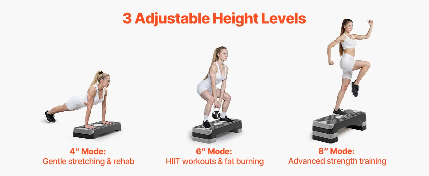 VEVOR Aerobic Exercise Step Platform Gray feature 3