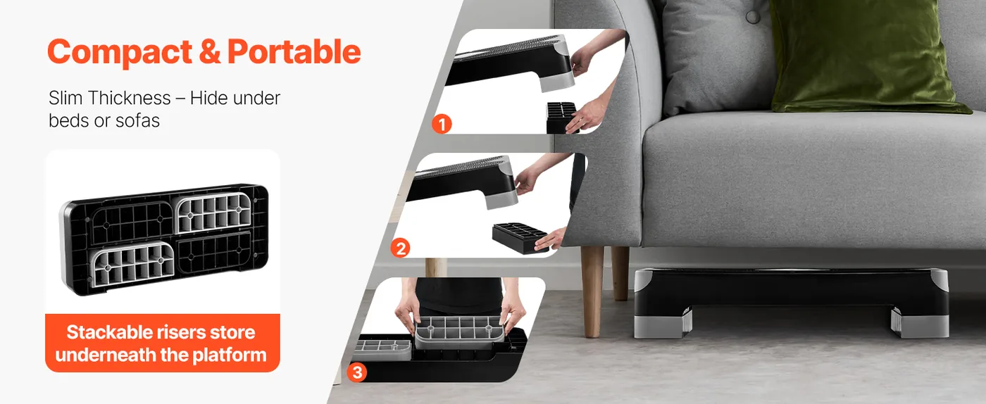 VEVOR Aerobic Exercise Step Platform Gray feature 4