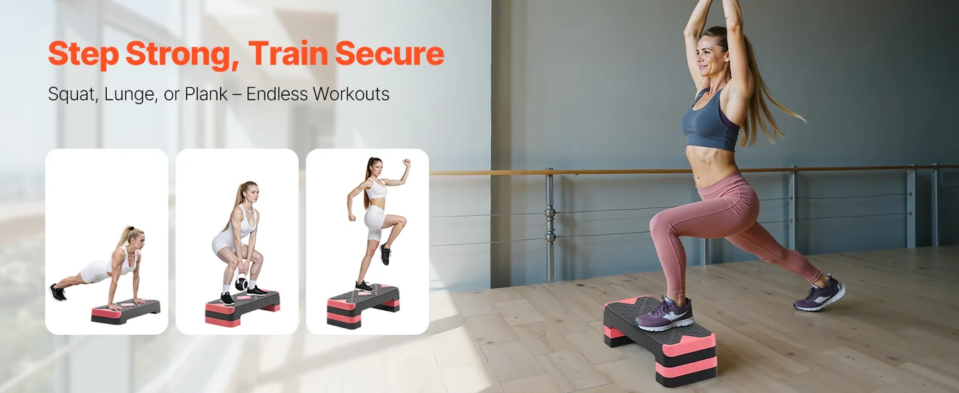 VEVOR Aerobic Exercise Step Platform Red overview