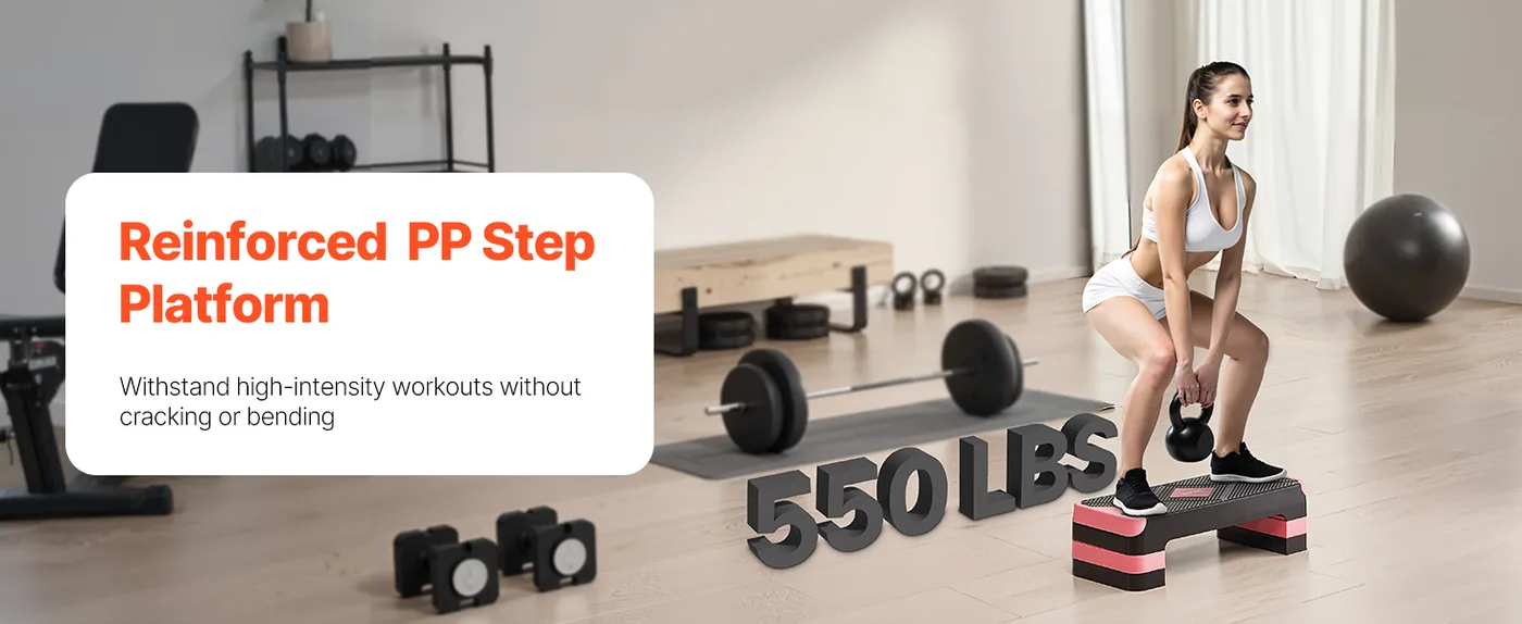 VEVOR Aerobic Exercise Step Platform Red feature 1