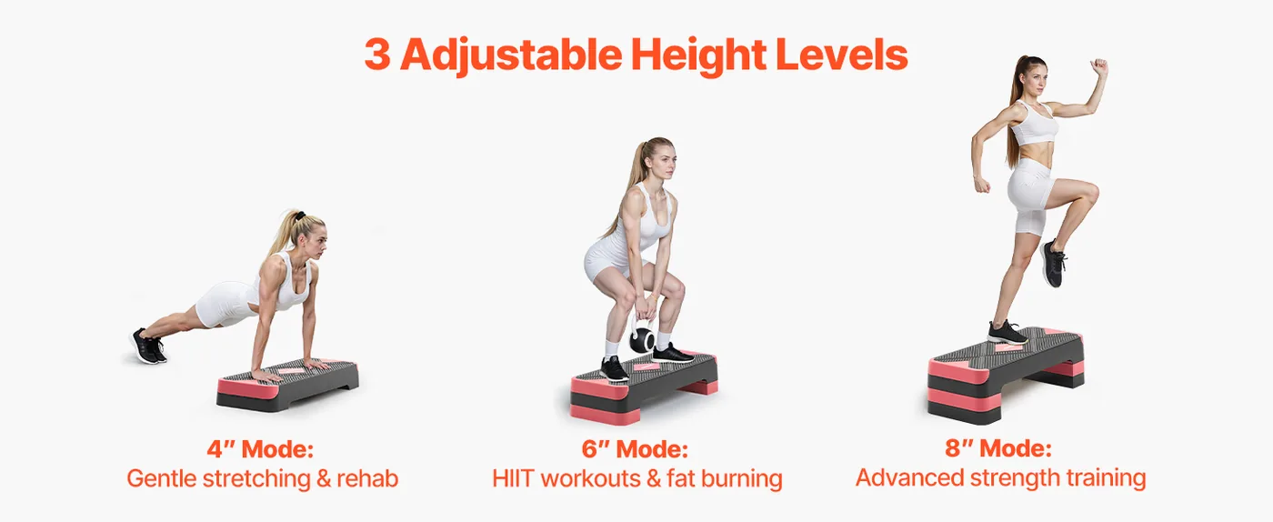 VEVOR Aerobic Exercise Step Platform Red feature 3