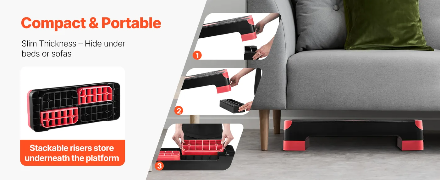 VEVOR Aerobic Exercise Step Platform Red feature 4