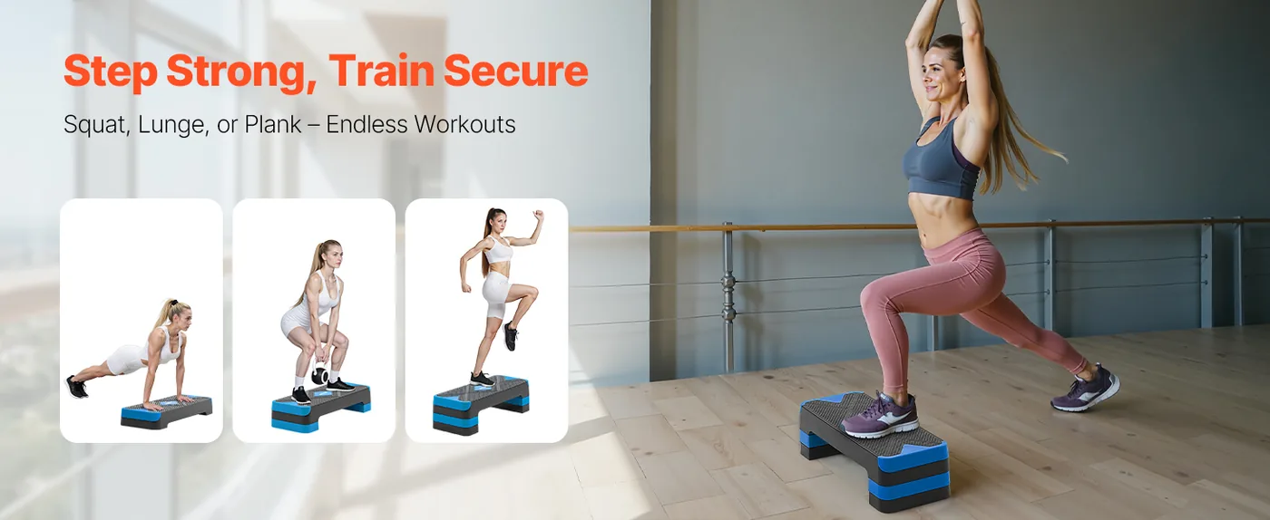VEVOR Aerobic Exercise Step Platform Blue overview