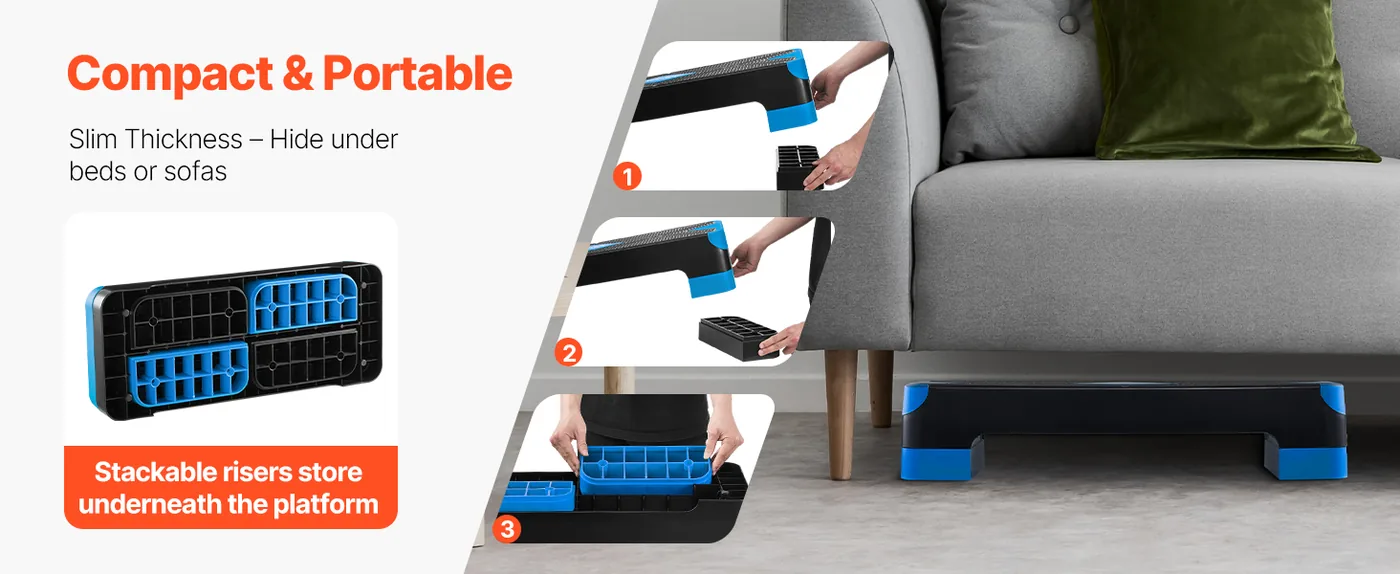 VEVOR Aerobic Exercise Step Platform Blue feature 4