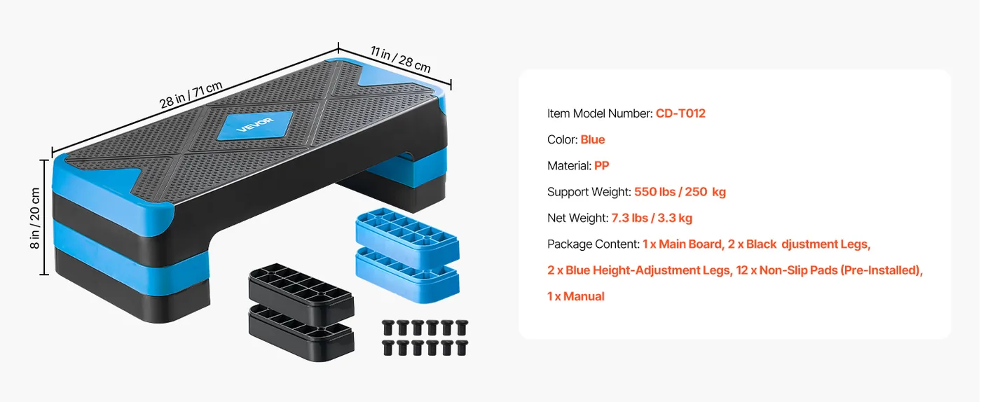 VEVOR Aerobic Exercise Step Platform Blue feature 5