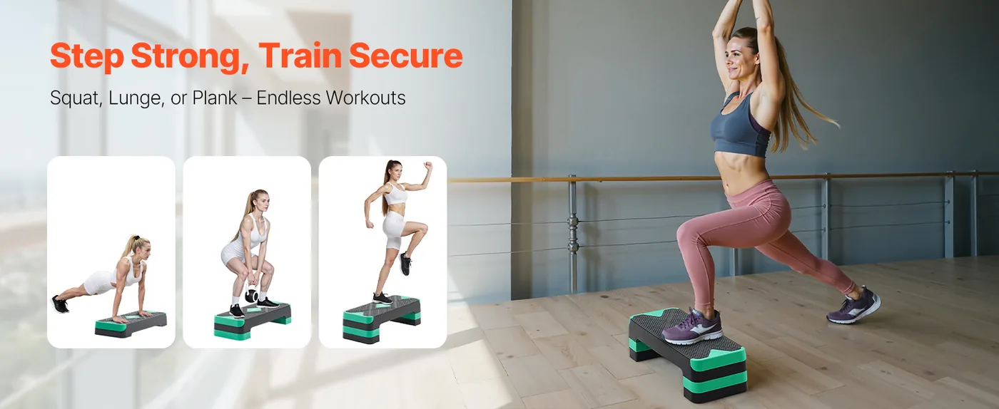 VEVOR Aerobic Exercise Step Platform Green overview