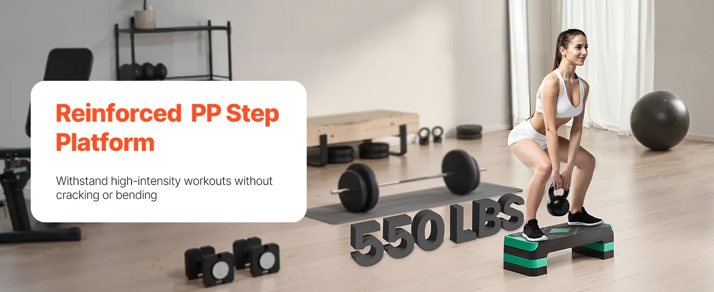 VEVOR Aerobic Exercise Step Platform Green feature 1