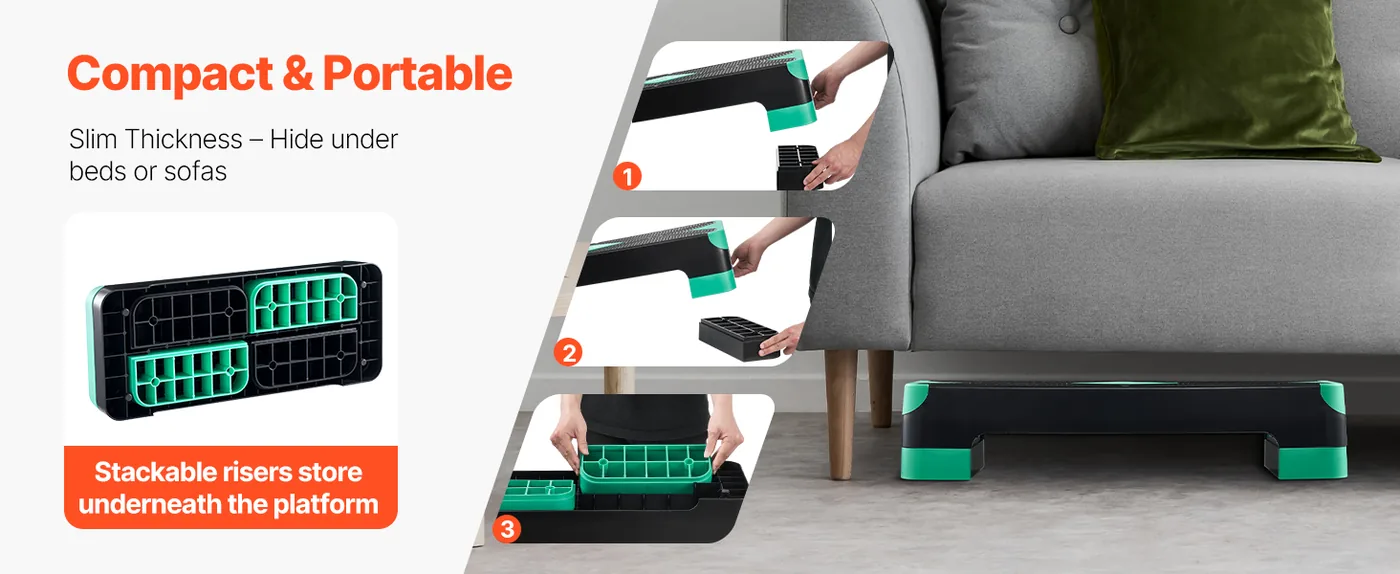 VEVOR Aerobic Exercise Step Platform Green feature 4